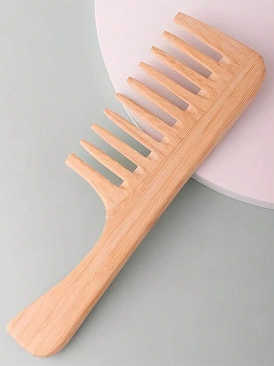 1pc Wide-Tooth Bamboo Hair Comb, For Brushing And Styling Hair - Multicolor - View 1