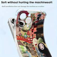 Funda transparente antigolpes con diseño artístico de collage de personajes de El viaje de Chihiro. Compatible con teléfonos ,  17,  16 Pro Max,  15 Pro Max,  13 y  12. Fabricada en TPU para ofrecer protección contra golpes y caídas. Un regalo ideal para amigos y seres queridos. - transparente - Ver 5