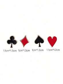 4pcs, 1 Set Innovative Poker Theme Flip Neck Pin/Brooch Set For Men's Daily Clothing Decoration Accessories, Brooches, Badges And Neck Pins For Clothes Bag Ornaments School Kpop Backpack Teacher Supplies Bag Ornaments Cute Office Accessories Shirt Jacket Jewelry Halloween Autumn And Winter Accessories For Teens, Youth, Men, Casual, Outdoor, Sports, Vacation, Graduation Gifts, Birthdays, Daily Wear Clothes Pins Funny Teacher Gifts Costume Accessories Christmas - 彩色 - 查看 5