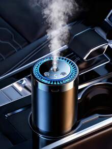 【车载配件】智能车载空气清新剂，带星空投影灯，5种工作模式，自动车载香薰机，迷你加湿器，香薰精油扩散器，浓度可调，自动启动/停止，内置电池，彩色LED灯环，USB充电，适用于汽车、办公室、卫生间、卧室、宠物房及家居装饰，6种精油可选