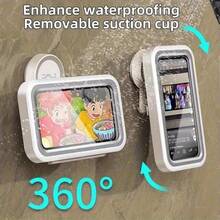 360° Rotating Waterproof Bathroom Phone Holder, Touch Screen Design, Easy To Install Detachable Suction Cup, Adjustable Angle, ABS Material - Suitable For Bathroom | Durable And Waterproof Design - Multicolor - View 1