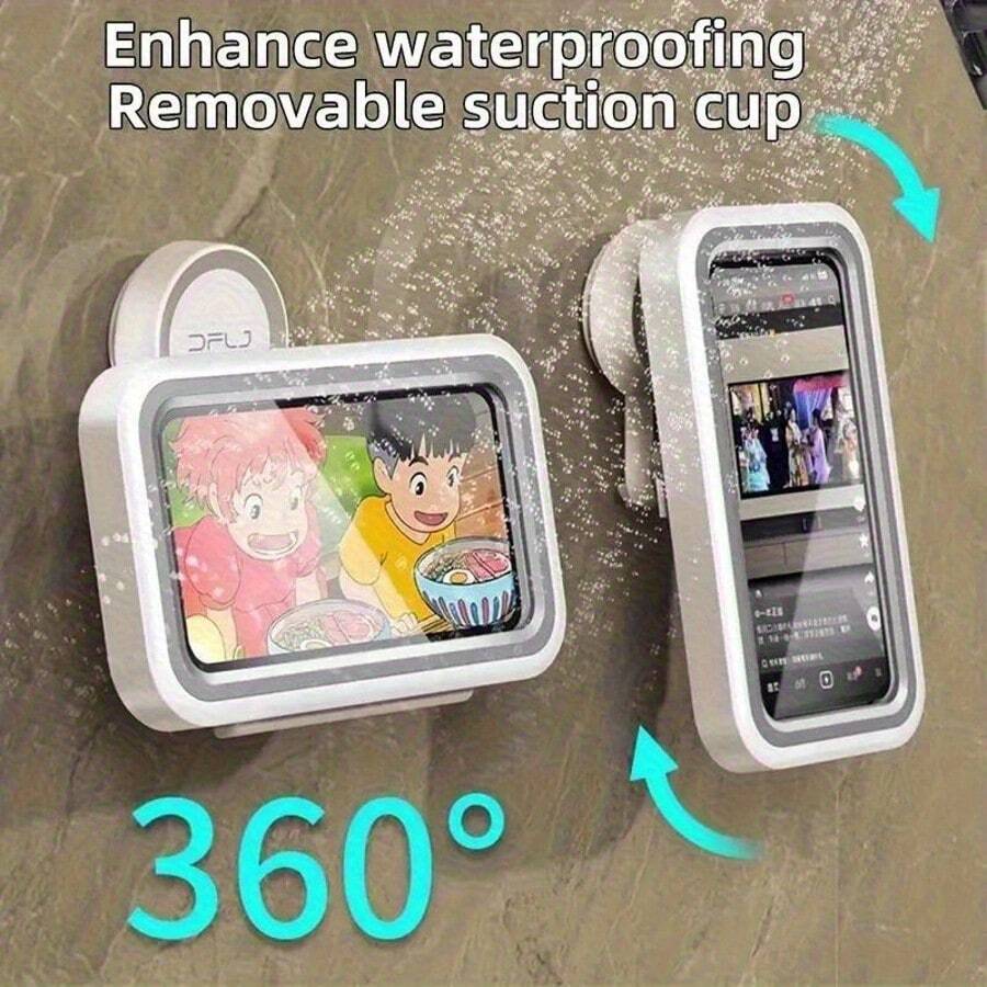 360° Rotating Waterproof Bathroom Phone Holder, Touch Screen Design, Easy To Install Detachable Suction Cup, Adjustable Angle, ABS Material - Suitable For Bathroom | Durable And Waterproof Design - Multicolor - View 1