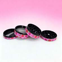 Cute Tobacco/Herb Grinder - Pink & Pretty Strawberry/Cherry Metal Grinder, 4-Piece 50MM, Smoking Accessories, For Smokers - 50毫米 - 查看 6