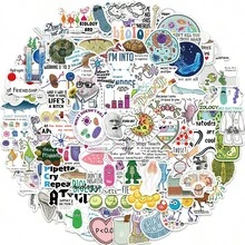100 Cartoon Bio Graffiti Stickers For Decorating Water Bottles, Tabletops, Suitcases, And Laptops