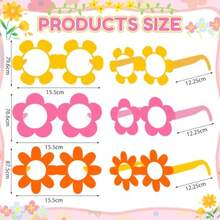 Jenaai 36 Pcs Groovy Party Decoration Paper Glasses Daisy Paper Eyeglasses Retro Hippie Boho Sunglasses Photo Booth Props For Birthday Baby Shower Groovy Party Supplies Favors - 如圖 - 查看 3