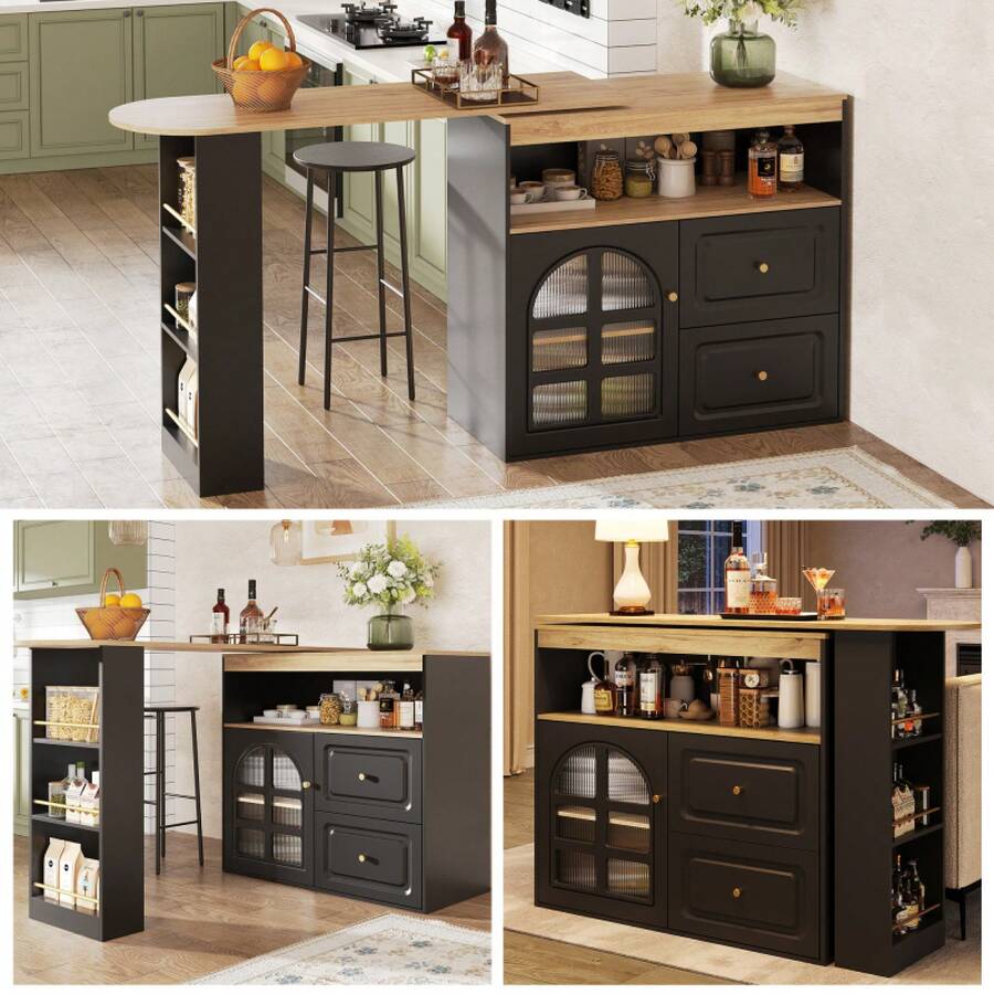 Desktop Storage Racks - 黑色+中密度纖維板 - 查看 1