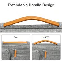 12.9 Inch Tablet Sleeve Case For IPad Pro 13 M4 & IPad Air 13 M3 M2, IPad Pro 12.9 M2 M1 6/5th With Magic Keyboard&Smart Keyboard Folio, Side Open Carrying Bag With 4 Zipper Pockets, Gray,12.9inch,Gray - Gray - 查看 8