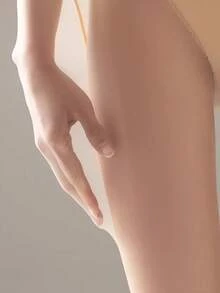 女士裸色透明连裤袜/长筒袜/过膝袜，贴身半透明，宛如第二层肌肤，轻薄透视，修饰腿型，百搭叠穿袜 - 杏色 - 查看 3