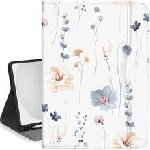 Case For IPad (A16) 11th Generation 11 Inch 2025, IPad 10th Generation Case 10.9 Inch 2022 Flip Stand Auto Sleep Cover With Pencil Holder & Pocket, Simple Flower,SimpleFlower - SimpleFlower - View 1
