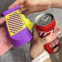 1pc Easy Can Opener, New Ergonomic Bottle Opener Protects Nails, One-Touch Can Lid Opener - Multicolor - View 3