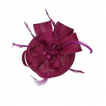 1pc Women's Flower Fascinator Hat Sinamay Feather Tea Party Fascinator Derby Hat Wedding Headband And Clip, Tiny Hats, Mini Cap, Mini Fascinator - Multicolor - View 14