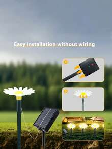 Dây đèn LED năng lượng mặt trời hình hoa cúc 40/20/10 bóng, đèn sân vườn, đèn ngoài trời năng lượng mặt trời, hình hoa cúc, chống thấm nước, thích hợp cho sân vườn, đám cưới, bãi cỏ và các dịp trang trí lễ hội khác (Dễ dàng lắp đặt) - Nhiều màu - Xem 6
