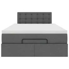 vidaXL Ottomanen-Bett Mit Matratze, Dunkelgrau, 120x190 Cm, Stoff - Grigio - Visualizzare 7