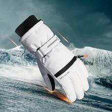 1双冬季滑雪保暖手套，户外触屏防风保暖内衬滑雪手套雪地手套