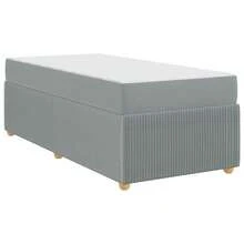 vidaXL Bettgestell Mit Matratze Hellgrau 90 X 200 Cm Stoff - Grigio - Visualizzare 2