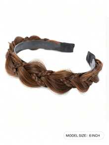 Kid's Fishbone Braid Wig Fluffy Top Hairband High Forehead Volumizing Tress Extensions Twist Braid Fake Hair Band 1pc