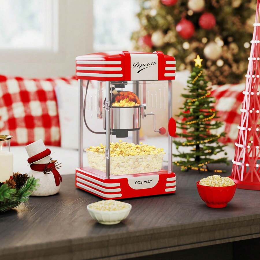19 Oz Popcorn Machine With Stainless Steel Kettle, Halogen Light, Kernel Oil Scoops - US A Type Plug(110-127V) - View 1