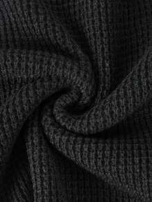 男士圆领7针提花针织长袖毛衣 - 黑色 - 查看 6