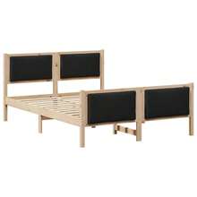 vidaXL Bettrahmen Mit Kopfteil Schwarz 140 X 190 Cm Stoff - 棕色 - 查看 2