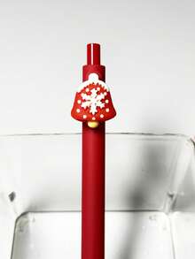 1 pix retractabil neutru cu presă de Crăciun, vârf de pix de 0,5 mm, negru, rechizite de birou, pixuri în formă de brad de Crăciun, cadou de papetărie pentru studenți, cadou esențial de Crăciun - Multicolor - Vizualizare 11