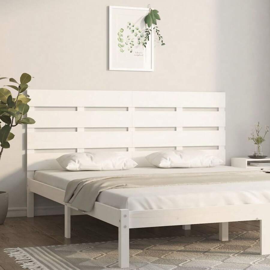 vidaXL Kopfteil Weiß 200x3x80 Cm Massivholz Kiefer - White - View 1