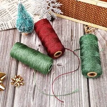 2 Rolls Metallic Bakers Twine - 656 Feet Decorative Wrapping Twine String Crafting Present Wrapping 1 Mm, Red, Green - Red, Green - View 4
