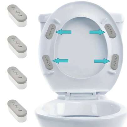 1/4 st toalettsitsöverdrag, med stark dämpning och självhäftande funktion, bekvämt toalettsitsöverdrag, lämpligt för badrumsdekoration och höstdekoration.