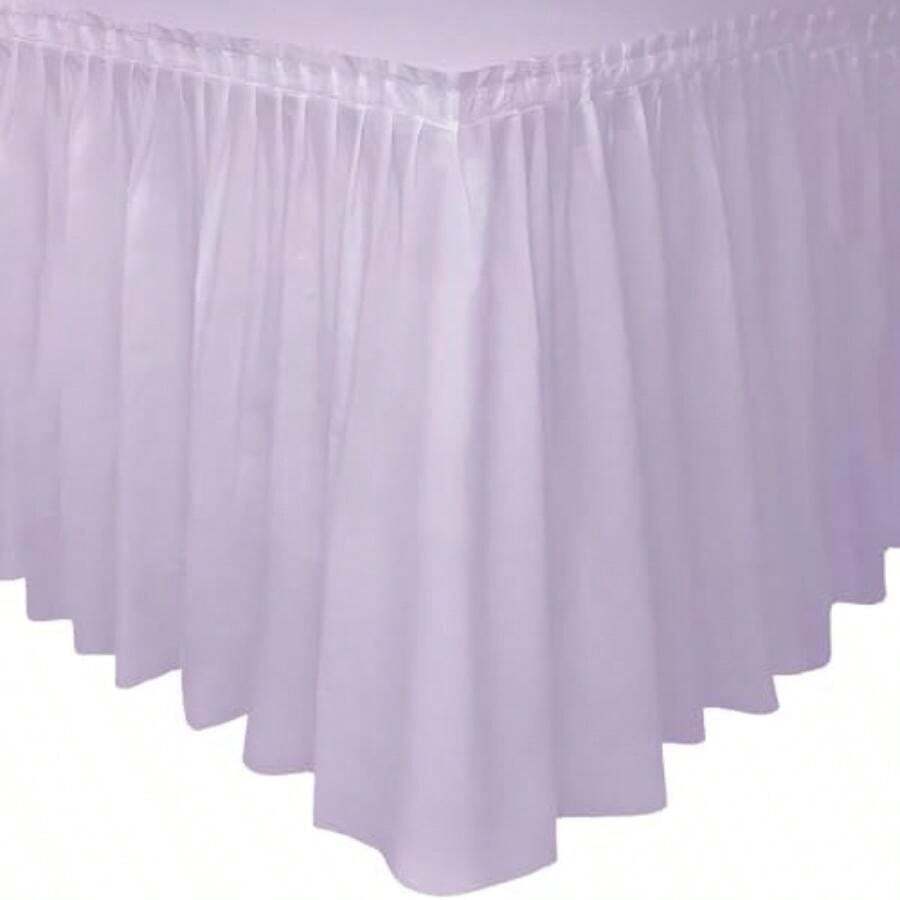Falda de mesa de plástico, verde manzana, 4.27 m, , 1(Lavanda) - Multicolor - Ver 1