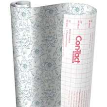Con-Tact Brand Creative Covering, Forro Autoadhesivo para estantes, Rollo de Vinilo Multiusos, fácil de Usar y aplicar, 18 x 16 pies, Color Verde Azulado(46An x 488L cm English Rose Blue) - Multicolor - Ver 1