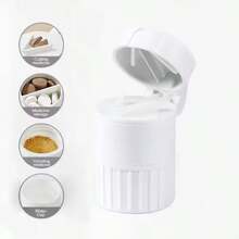 四层粉末片剂研磨器粉末药丸切割器四合一便携式药品分割盒储存粉碎器 - 彩色 - 查看 4