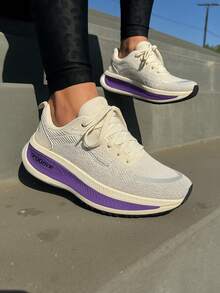 Women's Sneakers For Going Out, Platform Sole, Fashionable For Everyday Use, Gym, And Sports, Sizes 34 To 39 Onmove - Màu tím - Xem 1