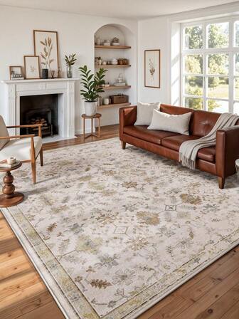 1 件波西米亚风格大地毯，可作区域地毯、复古床边垫、走廊地毯、厚绒地毯、复古羊毛印花波西米亚 INS 风格地毯，舒适柔软休闲，可机洗，适用于客厅、卧室、书房、宿舍、浴室、家居装饰、节日装饰、圣诞礼物、圣诞地毯、洗衣房。