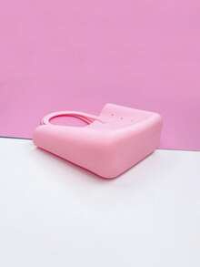Women's Rubber DIY Tote Bag Portable Solid Color Handbag With Double Handles For Thanksgiving Gifts - Pink - View 6