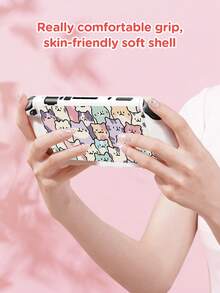 1 pieza 2 Carcasa protectora (2025), con estampado de gato y carcasa transparente protectora, compatible con Switch 2/Switch OLED/Switch NS, material de carcasa suave para proteger tu dispositivo, el mejor regalo para jugadores de Switch - Multicolor - Ver 4