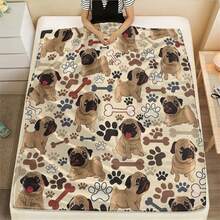 بطانية فلانيل ناعمة جدًا بطبعة كلب بودل وبصمة قدم - مثالية للأريكة والسرير والمكتب والسفر - هدية مثالية لعشاق الحيوانات الأليفة - مريحة لجميع المواسم ، بطانية كلب مناسبة لمختلف المناسبات والمناسبات - متعدد الألوان - مشاهدة 7
