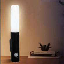 New Magnetic Rechargeable Night Light, Motion Sensor Lamp, Charging Bedside Lamp For Bedroom, Living Room, Bathroom, Smart Human Body Induction Light, Self-Adhesive Hill Atmosphere Lamp For Stairs, Indoor, Outdoor, Balcony - One-piece Wall Lamp, Black - View 1