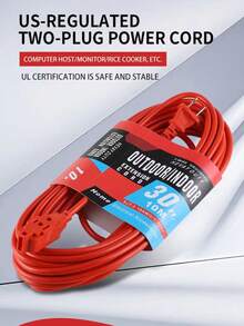 Extensión Eléctrica Multicontacto Naranja 1625W, Disponible en 3m / 5m / 10m / 15m / 20m, Cable Resistente para Hogar, Taller, Jardín y Uso Exterior - Naranja - Ver 3