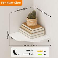 2/4/6pcs Corner Shelf Wall Mount, Floating Corner Shelves, Wall Decor, Rustic Wood Wall Storage Display Shelves For Living Room Bedroom Bathroom Kitchen, Rome Decor - Nhiều màu - Xem 15