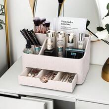 GSYY Leather Makeup Organizer With Der Cosmetic Sage For Dresser Countertop And Bathro Vanity Beauty Holder For Lstick Br Ske Beige - Beige - View 3