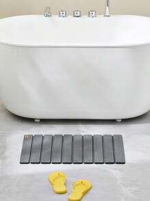 SoBuy Stone Bath Mat Diatomaceous Earth Shower Mat Super Absorbent Non-Slip Easy To Clean Suitable For Bathroom Kitchen Bedroom Gray 59 X 39 Cm SDA10-HG