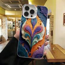 Cubierta de telefono con diseño artístico multicolor para iPhone 14 Pro Max funda protectora con estampado floral abstracto y texto SO COOL ideal para uso diario en cafeterías y salones elegantes - Negro - Ver 3