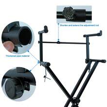 2nd Keyboard Stand Attachment Metal Adjustable Height And Width For Stacking - Black - View 4