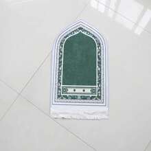 Alfombra de oración musulmana gruesa y suave, alfombra de viaje portátil, alfombra de oración antideslizante, alfombra de oración irregular para alfombras musulmanas - floral verde - Ver 9