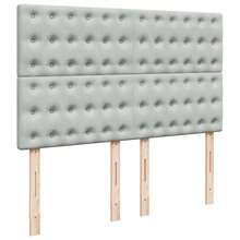 vidaXL Boxspringbett Mit Matratze Hellgrau 140x200 Cm Samt - Grigio - Visualizzare 8