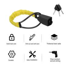 Steering Wheel Lock Anti-Theft Car Security Device Heavy Duty Seat Belt Lock Black/Red/Yellow - Yellow - View 3