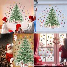 New Calcomanías de pared grandes para árbol de Navidad calcomanías de pared de acuarela para despegar y pegar calcomanías de pared gigantes para baño recámara sala de estar oficinas decoración del hogar - Vistoso - Ver 7