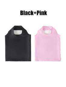 1个纯色大号防水可重复使用购物袋/沙滩包 - 可折叠杂货袋，耐用，可机洗 - 彩色 - 查看 22