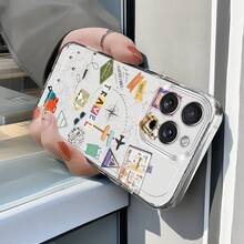 Funda de teléfono a prueba de golpes Diseño de mapa temático de viaje Funda de teléfono compatible con iPhone 17, Air 16, 15, 14, 13, 12, 11 Pro Max, X, XS, XR, XS Max, 7, 8, 6, 6S Plus. Funda de Teléfono de TPU Transparente Anti-Caída de Cobertura Completa, Simple y Elegante, Carcasa Protectora Suave a Prueba de Golpes, un Regalo Único y Creativo para Ti o para Amigos. Protección contra caídas - 1 pieza - Ver 3