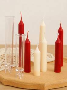 1pc Pillar DIY Candle Molds, Perfect For Making Emergency Candles, Chime Candles, Table Candles, DIY Clay Molds, Home Decoration Christmas For Holiday Gift Giving,Smooth Plastic Candle Making Tool, Diy Wedding Decoration Gift - Multicolor - View 1