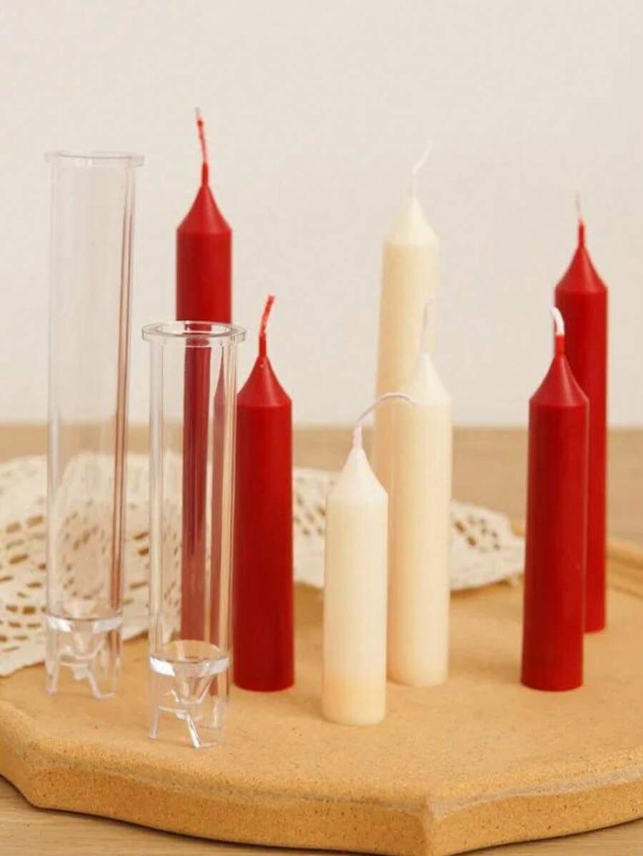 1pc Pillar DIY Candle Molds, Perfect For Making Emergency Candles, Chime Candles, Table Candles, DIY Clay Molds, Home Decoration Christmas For Holiday Gift Giving,Smooth Plastic Candle Making Tool, Diy Wedding Decoration Gift - Multicolor - View 1